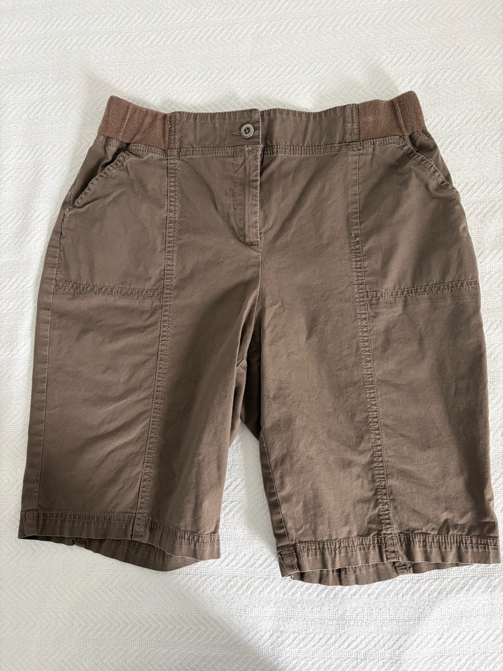 Chico's Brown Cotton Bermuda Shorts
